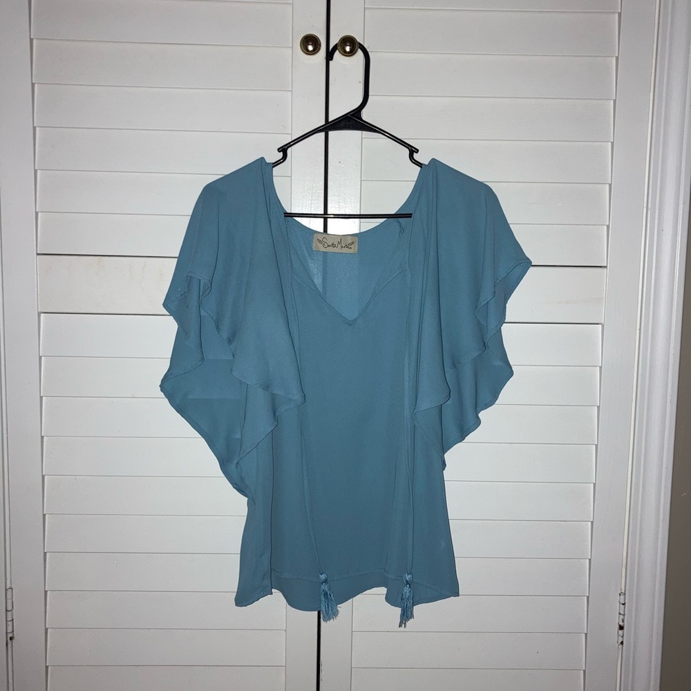 Blue Blouse Top